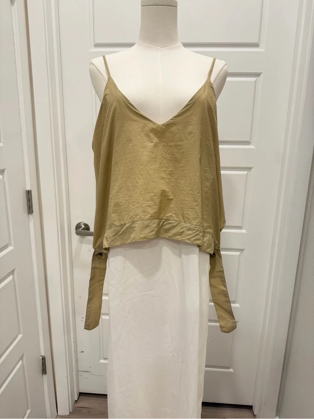 Light Tan Cami & White Midi Dress - Picture 5 of 7